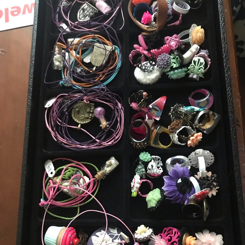 Large lot of girls jewelry - rings necklaces